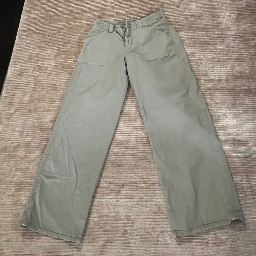 American Eagle Outfitters Wide Leg Pants - Olive Green